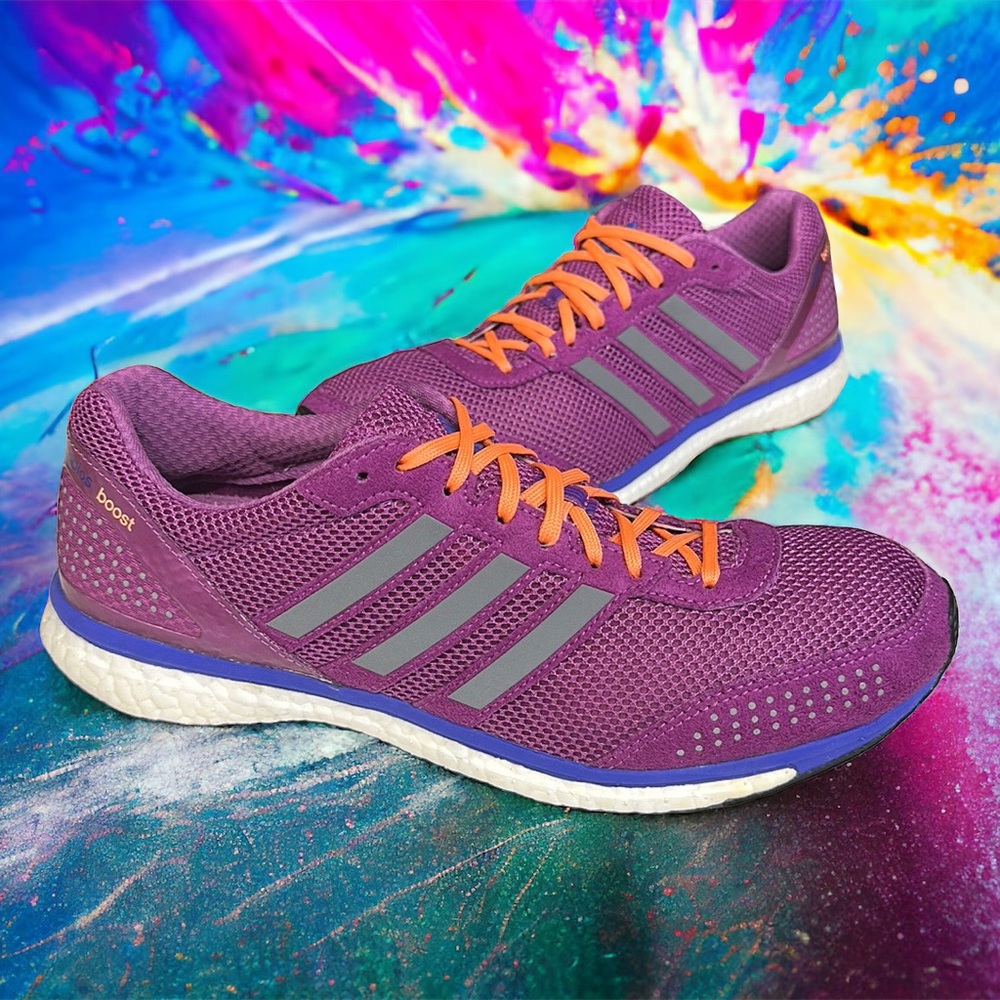 Adidas Adizero Adios Boost 2 #B41001 Purple Running Shoes Sneaker Size 10.5 VGC